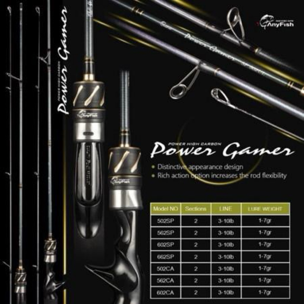 Joran UL Anyfish Power Gamer Sp dan Bc 150 165 180 Fuji Reel Seat