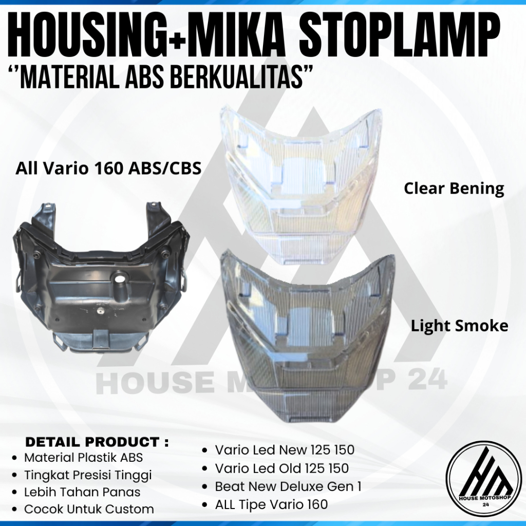 HOUSING STOPLAMP VARIO 160 / STOPLAMP VARIO 160 Paket Mika Housing Stoplamp Vario 160 Bening Smoke