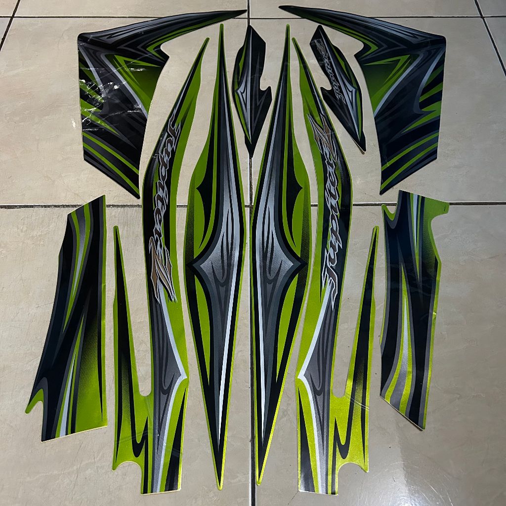 stiker striping yamaha jupiter z new robot 2011 2012 hijau lis body standar berkualitas original