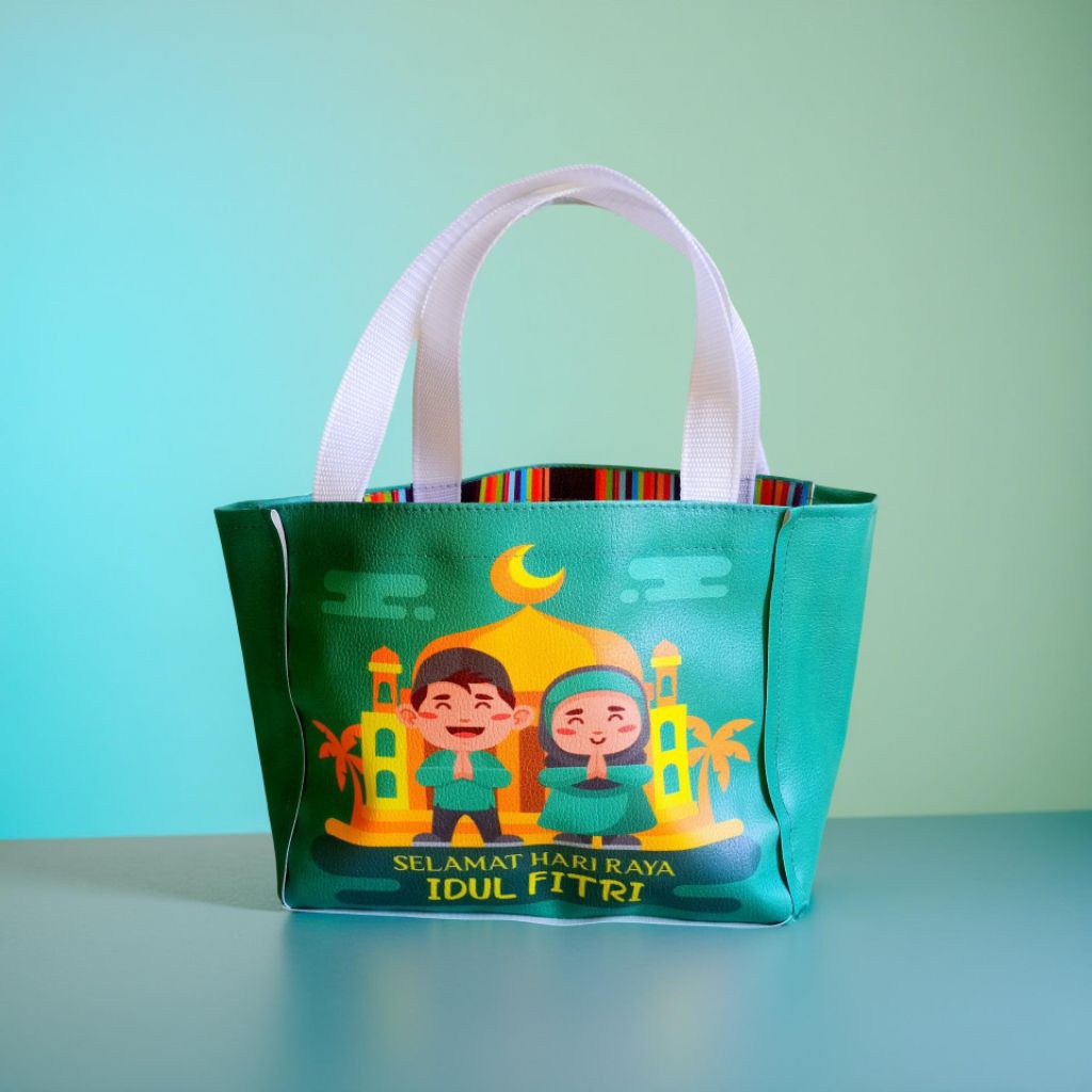 

PAKET ISI 10PCS - tas idul fitri Hijau 25x20x12 bahan tebal oscar / kulit sintetis