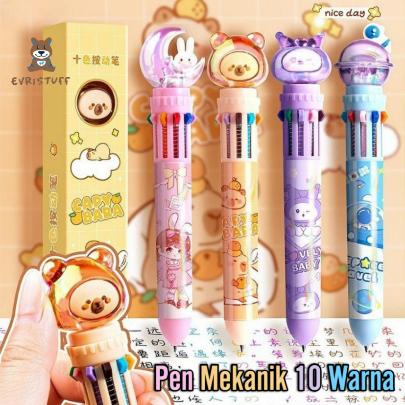 

Puplen 10 Warna Mekanik Capybara / Pen Cetek Lucu