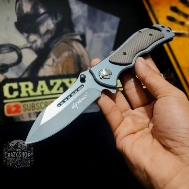 Pisau Survival Lipat Tactical Elfmonkey " Pisau Survival Solid Steel