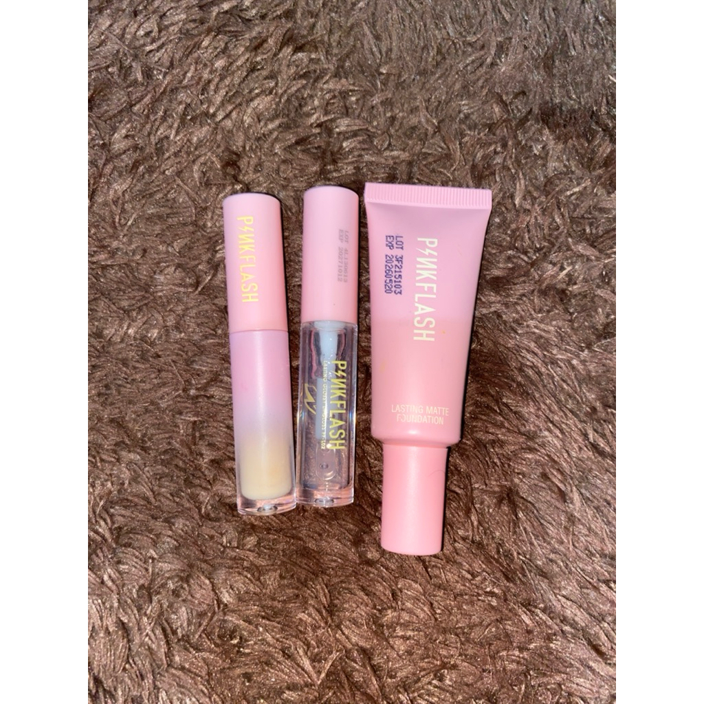 Preloved Pinkflash Foundation, Lipgloss, Concealer