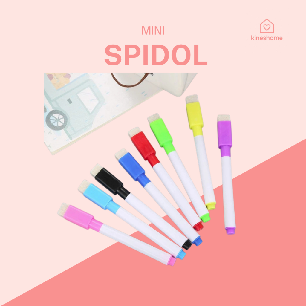 

Spidol Mini Papan Tulis Whiteboard + Penghapus | Sepidol Warna-Warni Wipe & Clean Kecil | White Board Marker Mini Cocok Untuk Anak Belajar Menggambar