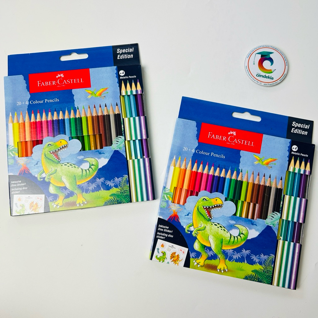 

Pensil Warna FABER CASTELL Classic 20+4 Warna Special Edition Dinosaur Colored Pencils