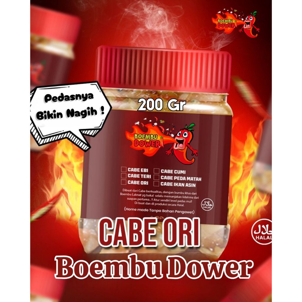 

CABE ORIGINAL BOEMBU DOWER | INSTAN VACUM | PEDAS MANTUL - 200 GR