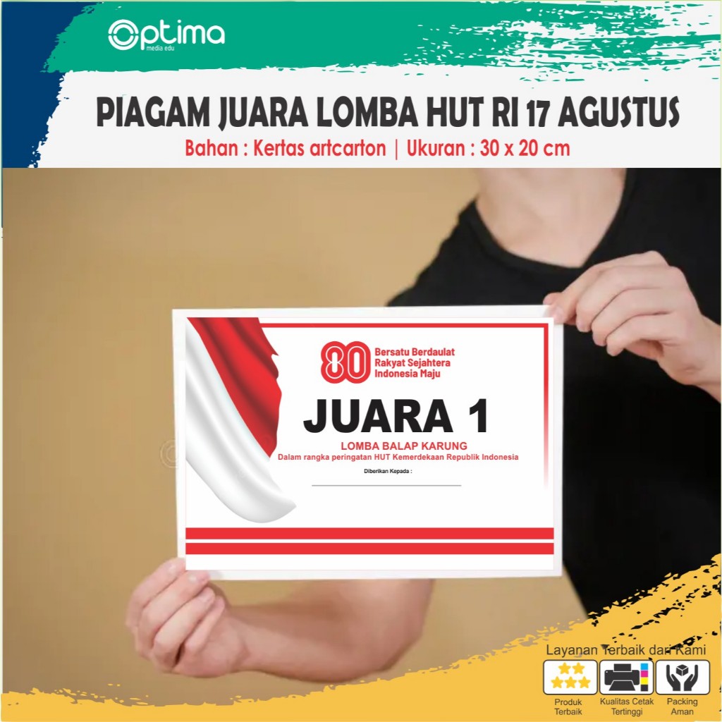 

Piagam / sertifikat Juara Pemenang Lomba Peringatan HUT Kemerdekaan RI Tahun Ini