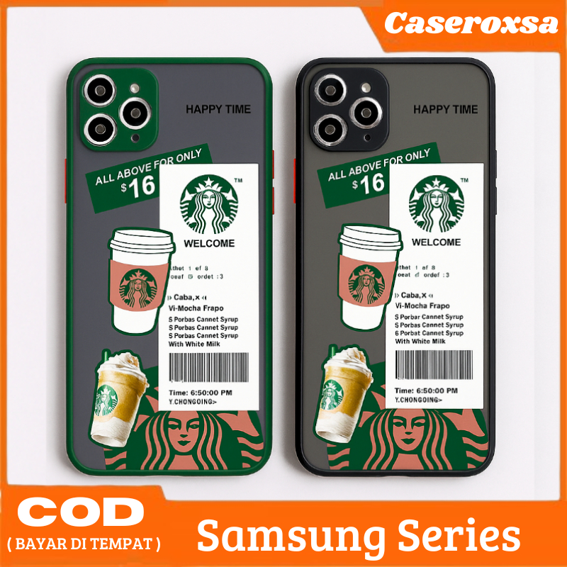 Case Samsung A03S A12 M12 A22 4G M32 4G A52 4G Casing Starbucks Hybrid dove candy pelindung kamera