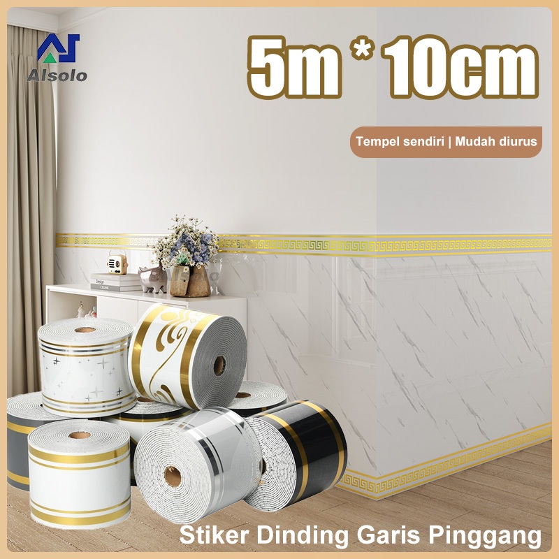 Wall Border List/Wallpaper List BAHAN PVC PREMIUM 5M X 10CM /Stiker Dinding Garis Pinggang