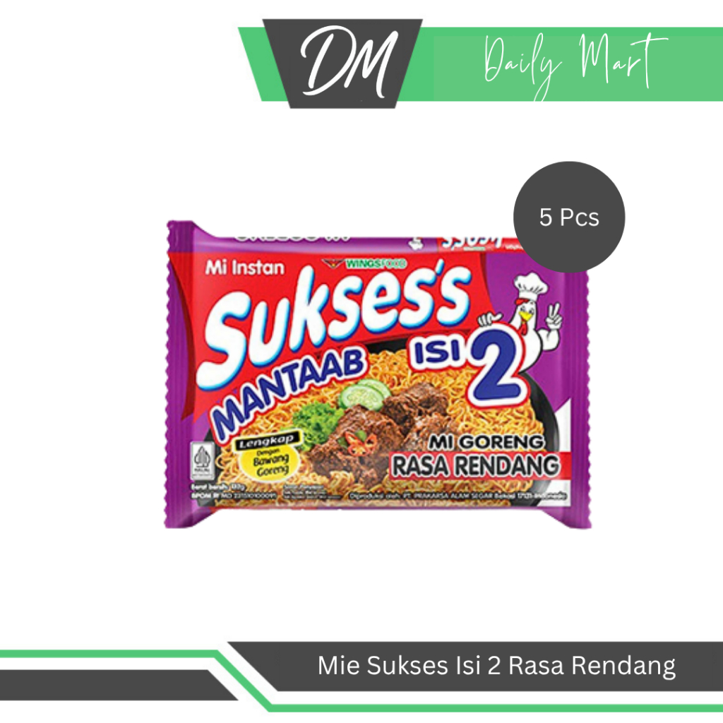 

Mie Sukses Isi 2 Rasa Rendang (Harga Per 5 Pcs) - Mie Instan Enak Murah Besar Expired Lama