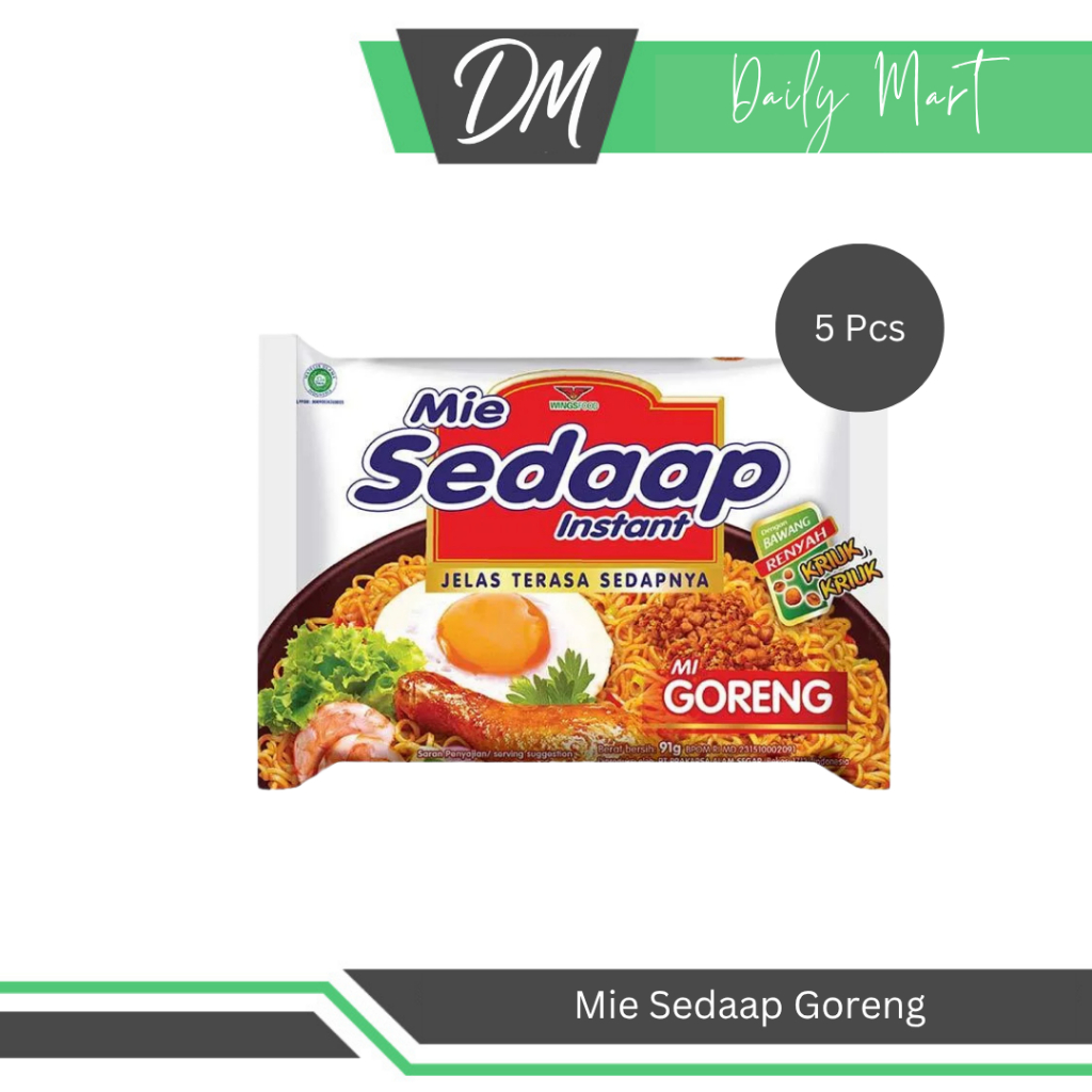 

Mie Sedaap Goreng (Harga Per 5 Pcs) - Mie Instan Enak Murah