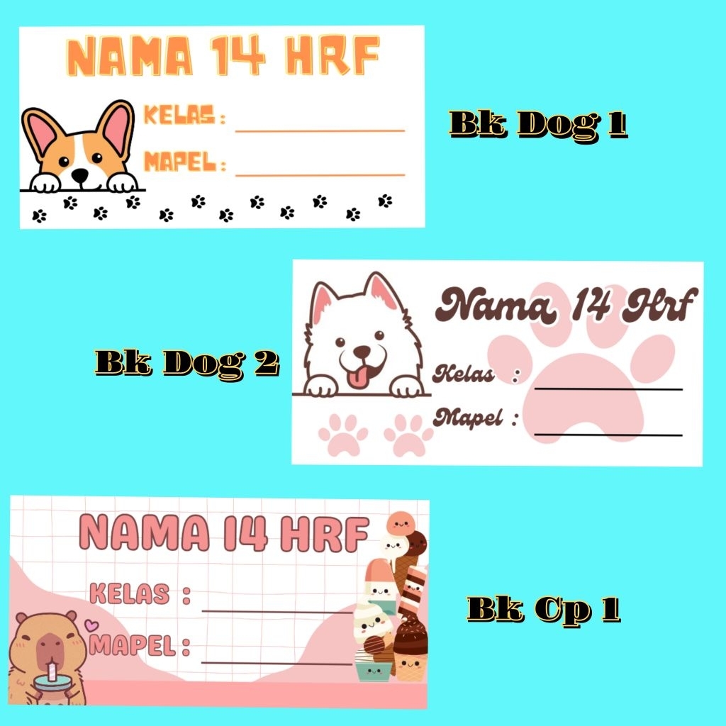 

Label Stiker Nama Buku Tulis Buku Pelajaran Sekolah Cute Futsal Basket Alien Stitch