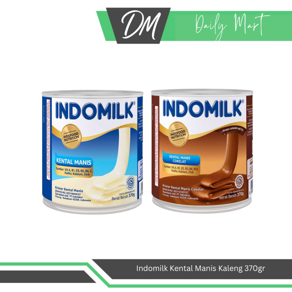

Indomilk Kental Manis Kaleng 370gr Rasa Coklat/Original - Susu Kental Manis Premium Enak Murah Bergizi