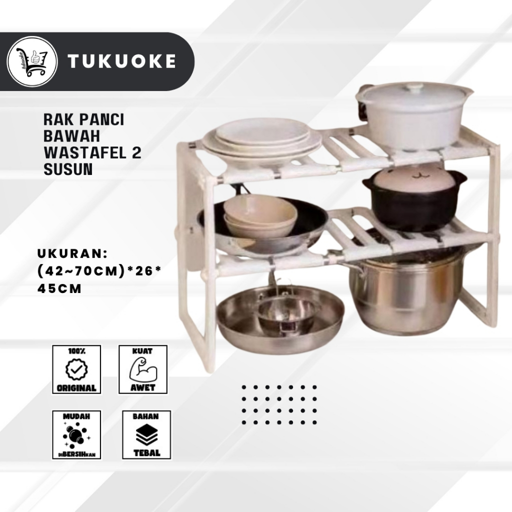 RAK PANCI BAWAH WASTAFEL 2 SUSUN Rak Susun Bumbu Dapur Rak Dapur Serbaguna