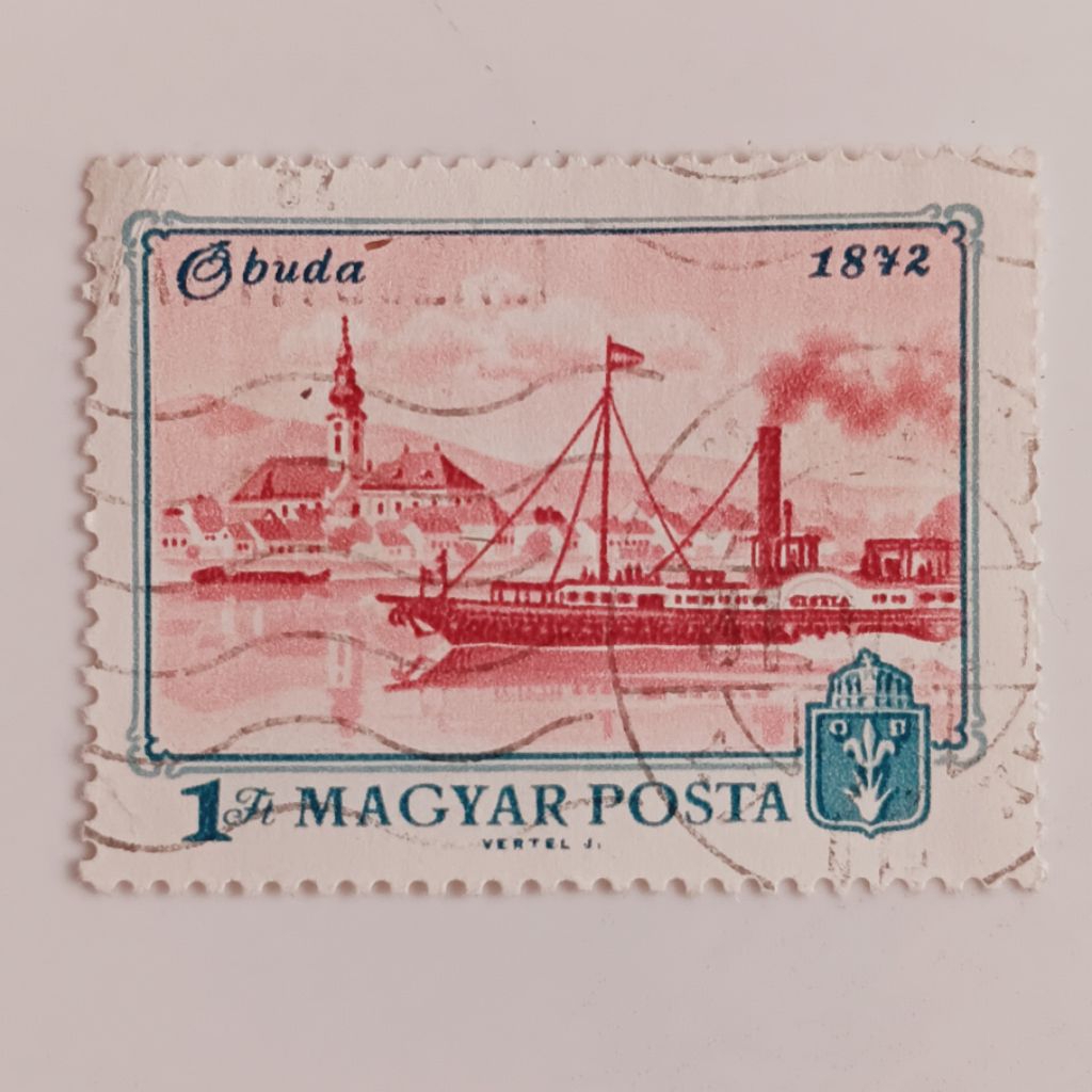 

(AD) Perangko Hongaria 1972 100th Anniversary Merger of Pest, Buda and Obuda (Budapest) - View of Óbuda, 1872 1 forint Used