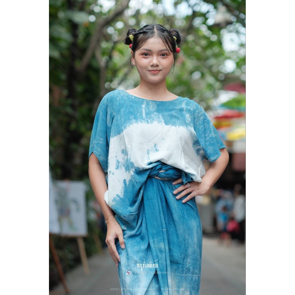 Bumi Blouse/ blus pewarna alami/ indigofera