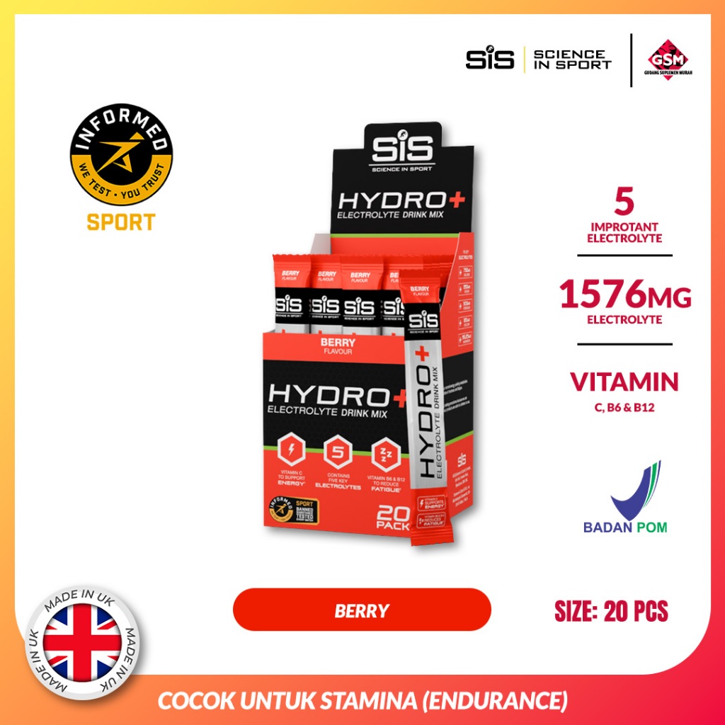 

SIS Hydro+ Electrolite Drink Mix Powder 1 Box 20 sachet
