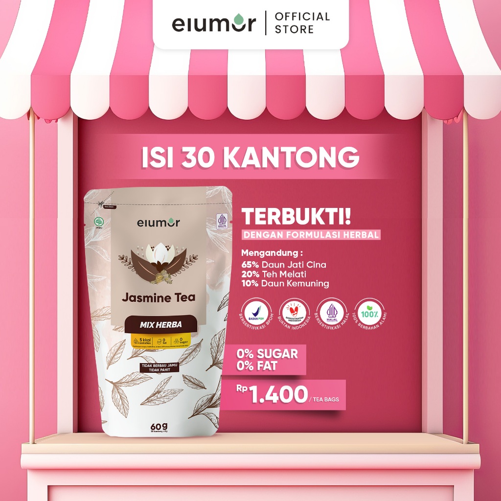 

Elumor Jasmine Tea Teh Herbal Untuk Diet & Detox Tubuh