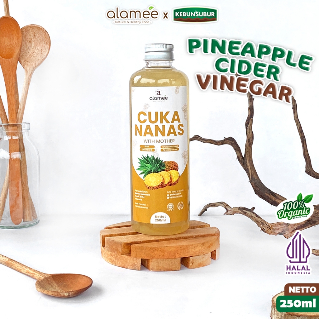 

ALAMEE Cuka Nanas Pineapple Cider Vinegar With Mother Original Organik 250ml Kebunsubur