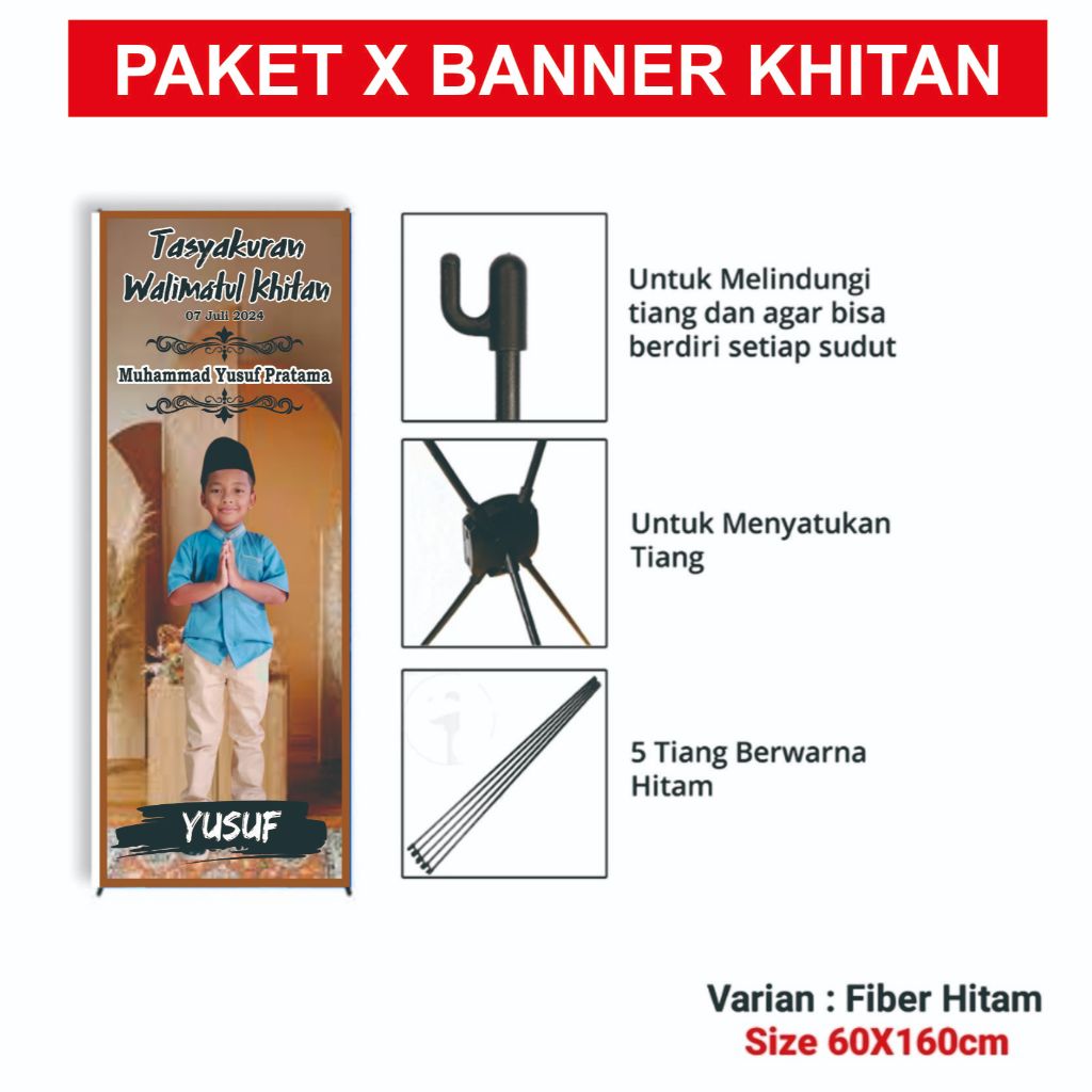 X BANNER KHITANAN  PLUS TIANG  STAND BANNER ACARA WEDDING  PERNIKAHAN ENGAGEMENT KHITAN SATU HARI JA