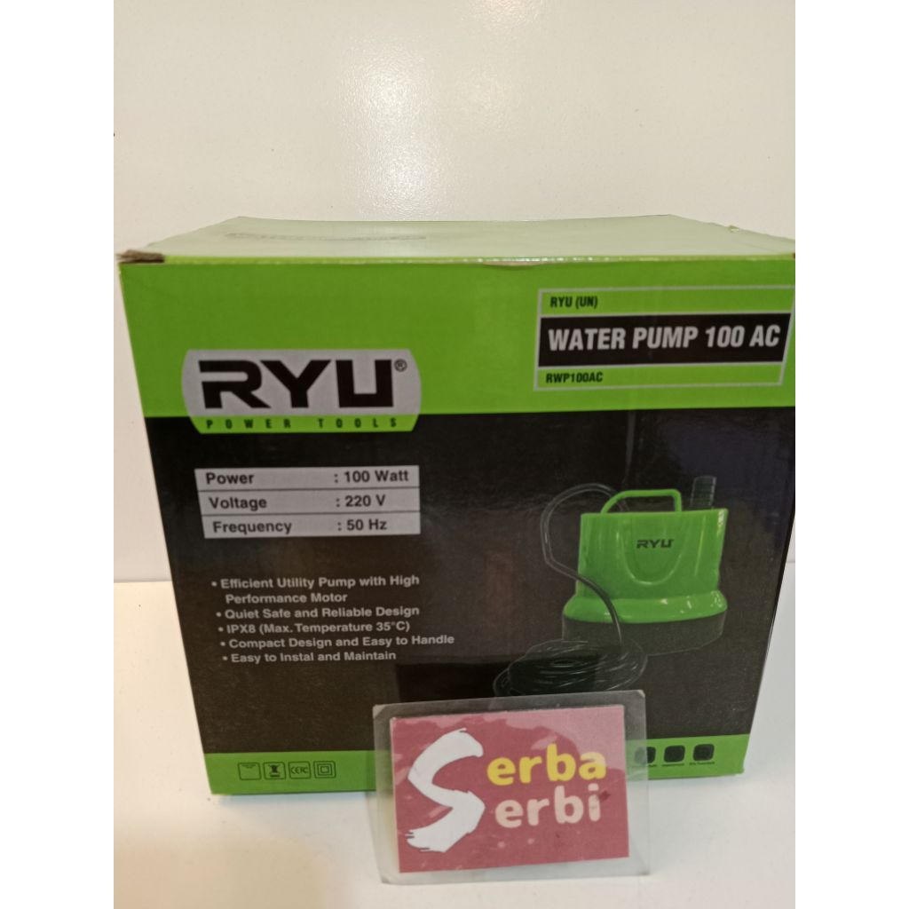 -RWP 100AC WATERPUMP RYU-Pompa celup pemindah air genang aquarium kolam