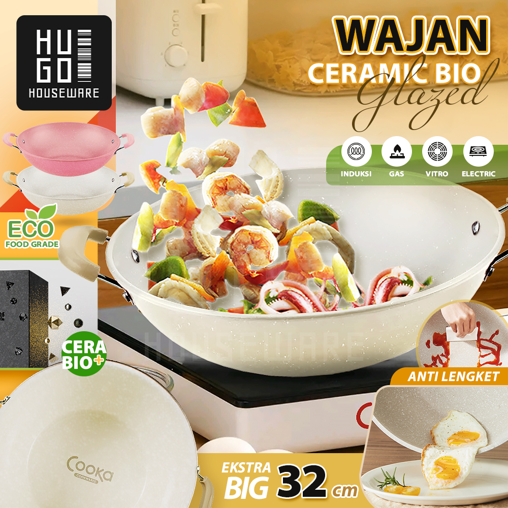 Hugo Houseware Wajan Penggorengan Anti Lengket Kuali Serbaguna Panci Premium Quality Anti Lengket