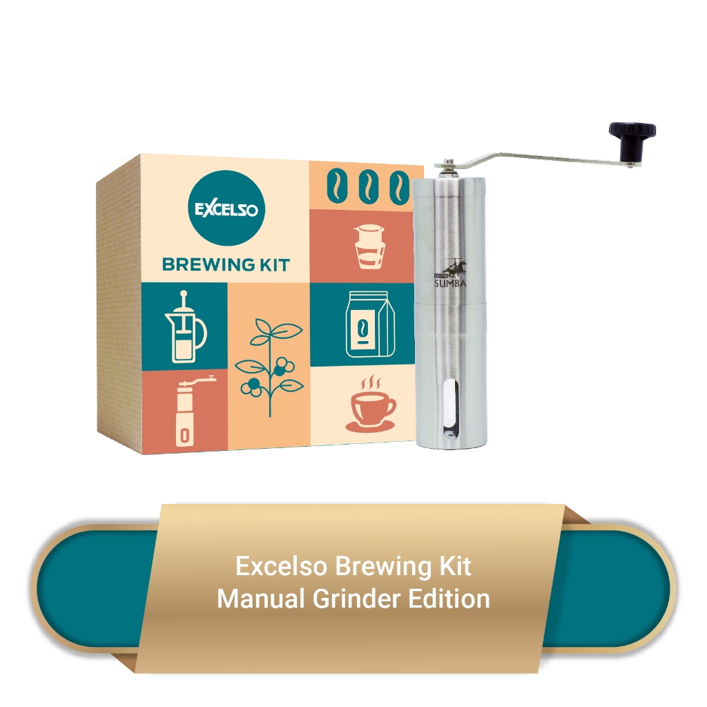 

Excelso Brewing Kit Manual Grinder Paket Alat Giling Kopi + Biji Kopi