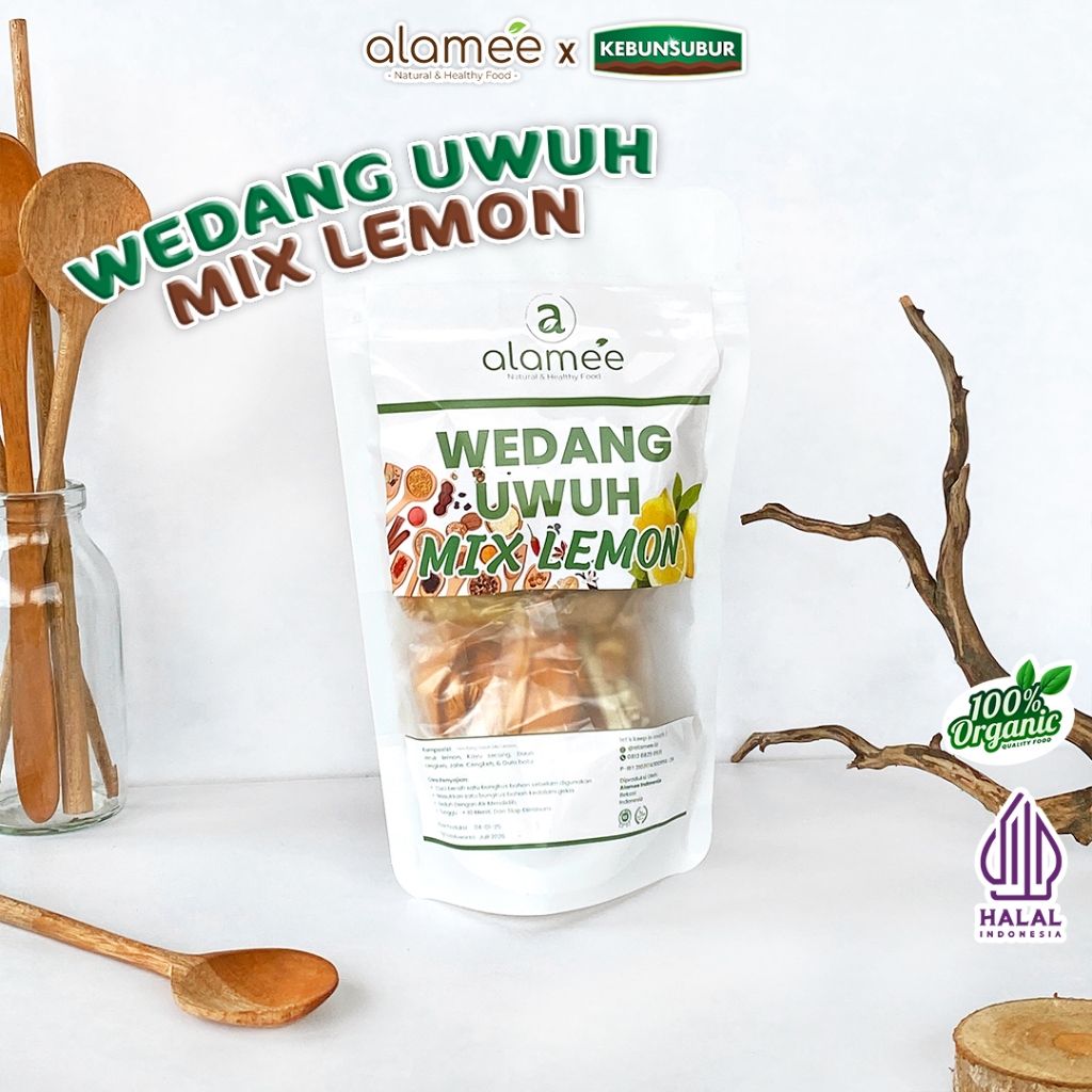 

ALAMEE Wedang Uwuh Mix Lemon Asli Rempah Minuman Herbal Alami Langsung Seduh Lengkap Komplit Organik kebunsubur
