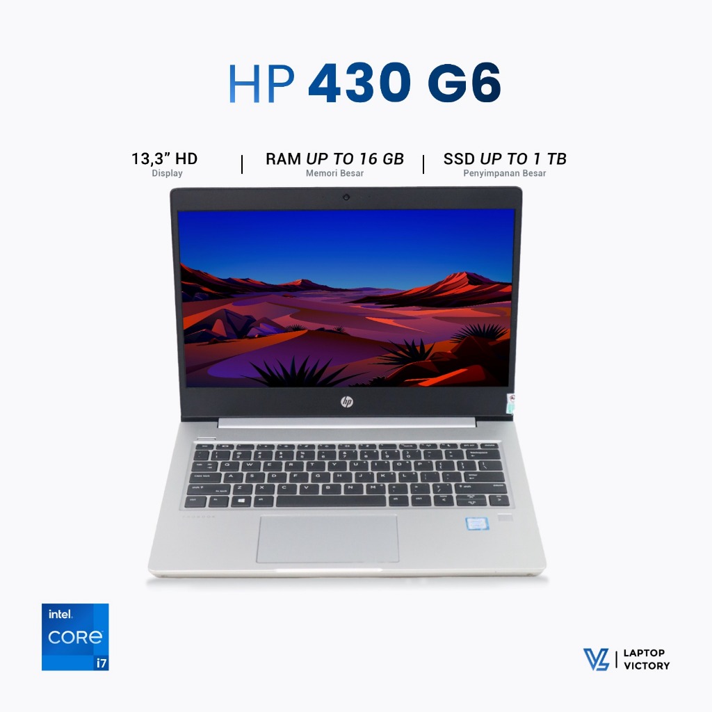 Laptop HP Probook 430 G6 Core i5 gen 8 | Ram 16 Gb Ssd 256 Gb NVME - Mulus Bergaransi