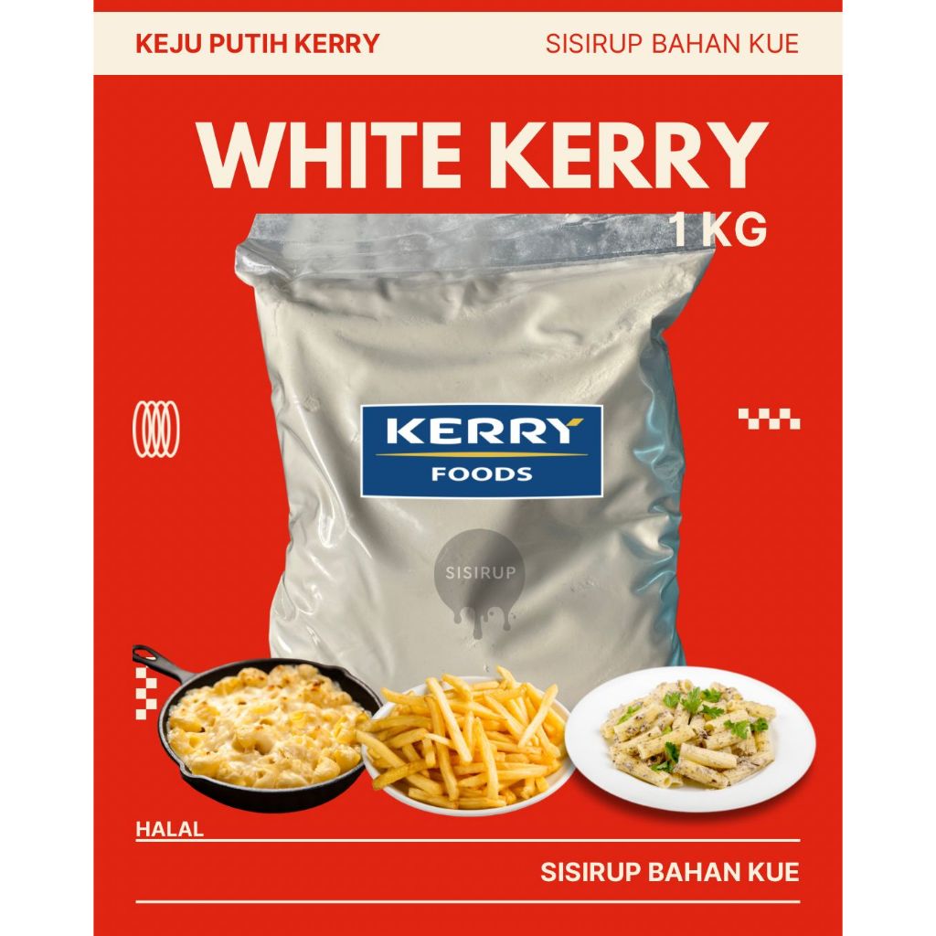 

WHITE KERRY CHEESE POWDER 1KG / CHEESE POWDER / Keju Asin / KERRY WHITE / Keju bubuk / WHITE CT9295