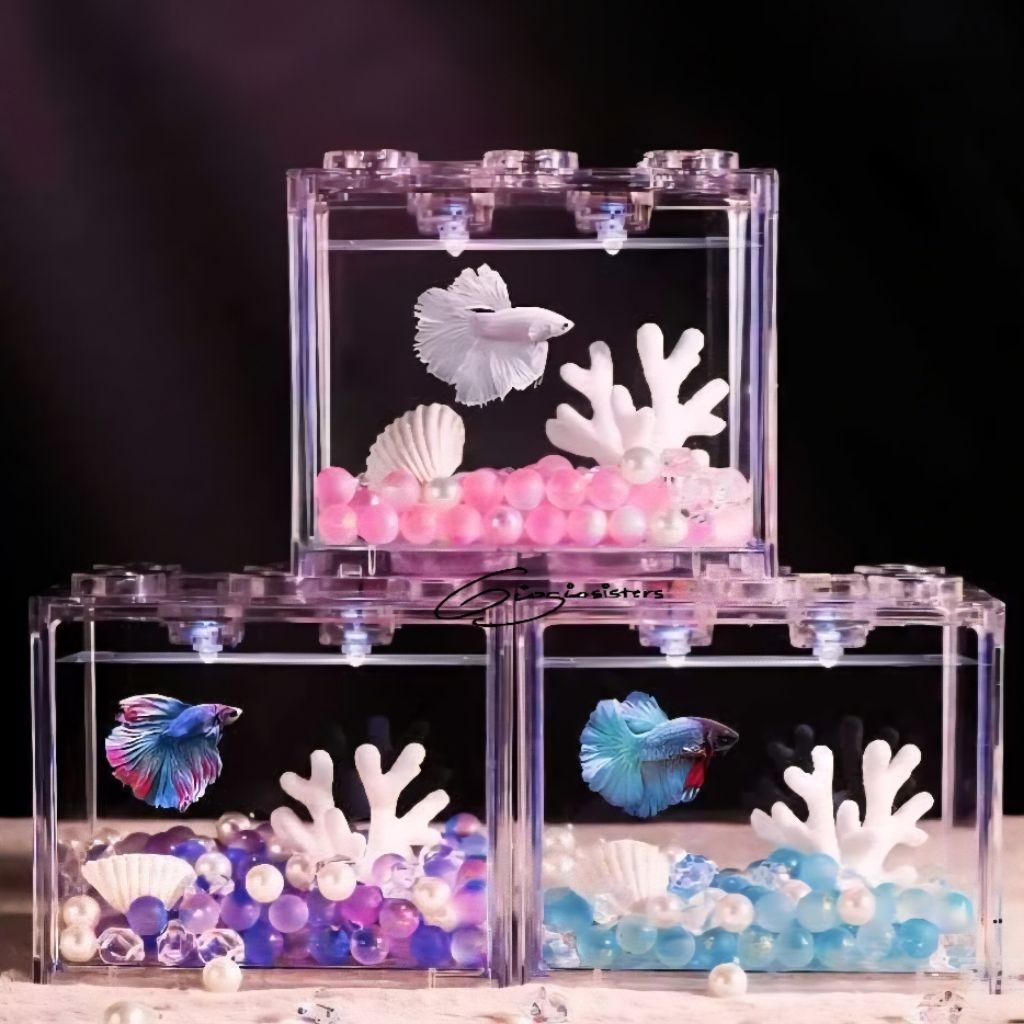 AQUARIUM LEGO | Aquarium Solitaire mini akrilik aquascape kecil akuarium susun tingkat vertikal lego