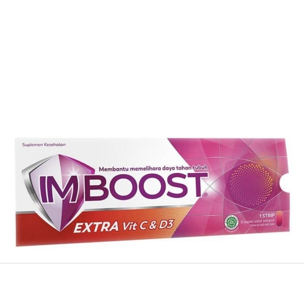 Imboost extra vit C&D3 Suplement tablet daya tahan tubuh daya tahan tubuh Non-acidic vit c strip
