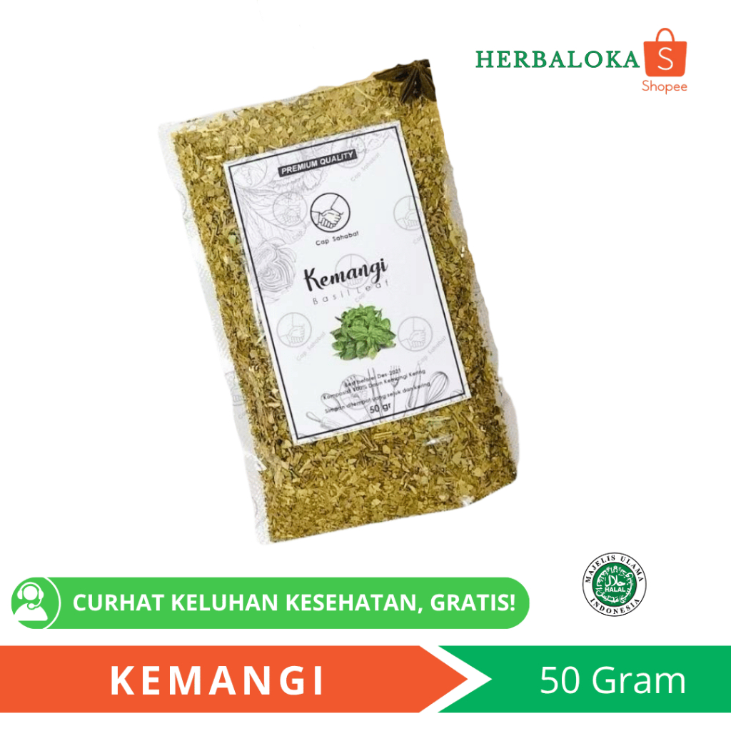 

50gr Daun Kemangi / Basil Leaves / Daun Basil / Rempah / JSR 100%