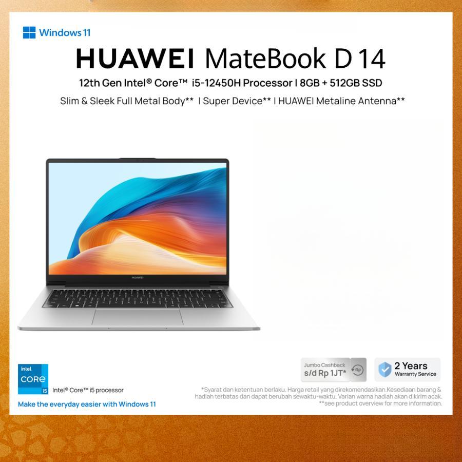 HUAWEI MateBook D 14 up to i5-13420H | up to 16+512GB SSD | Sleek Full Metal Body | Win11 Laptop | E