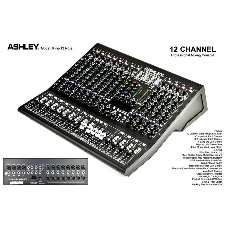 MIXER AUDIO ASHLEY KING-12 note Ashley KING 12 note 12 channel original garansi resmi