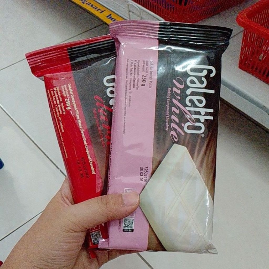 

Galetto dark compound white cokelat batang putih vanila 250gr