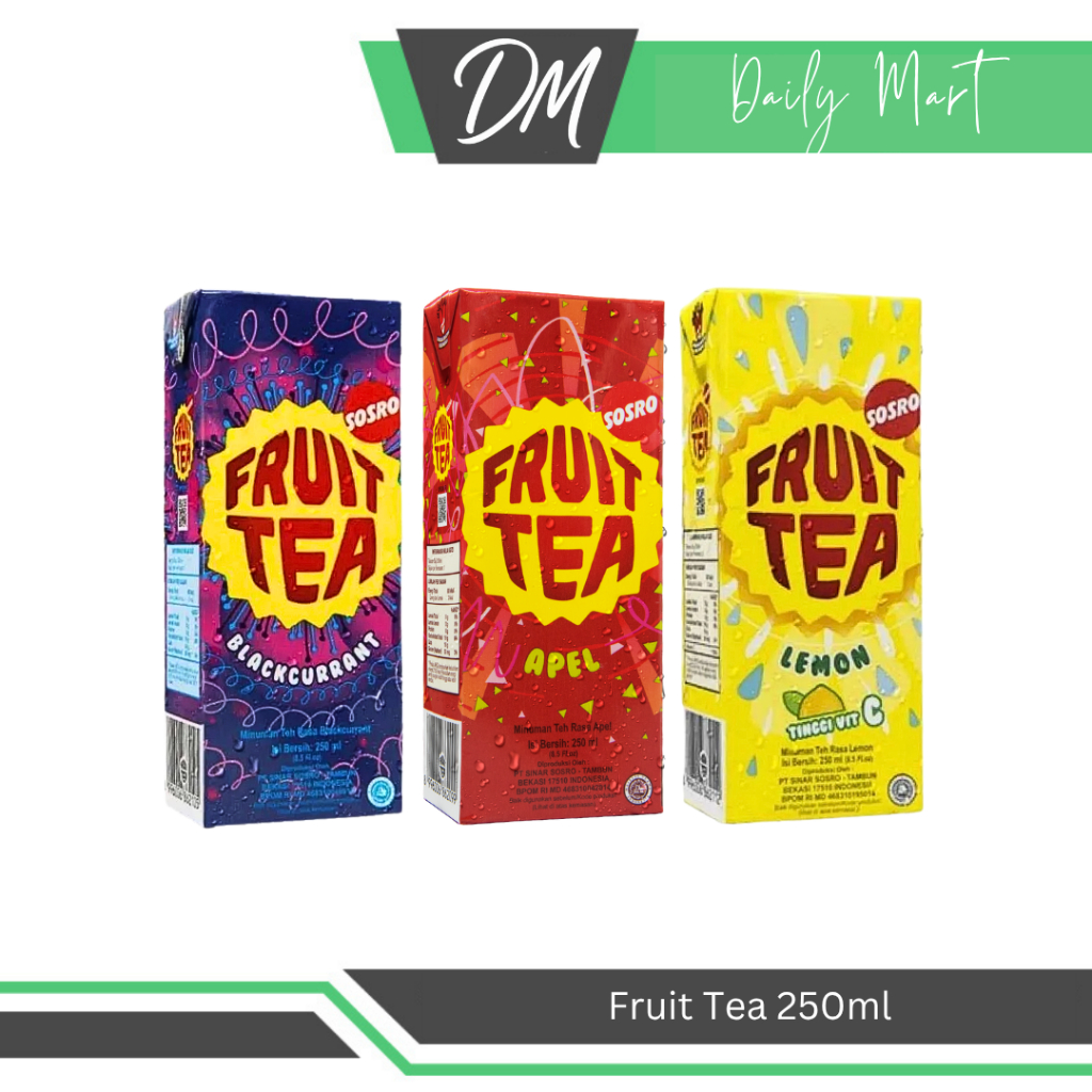 

Fruit Tea Kotak 250ml All Variant - Minuman Teh Kemasan Rasa Lemon/Blackcurrant/Apel Original Murah