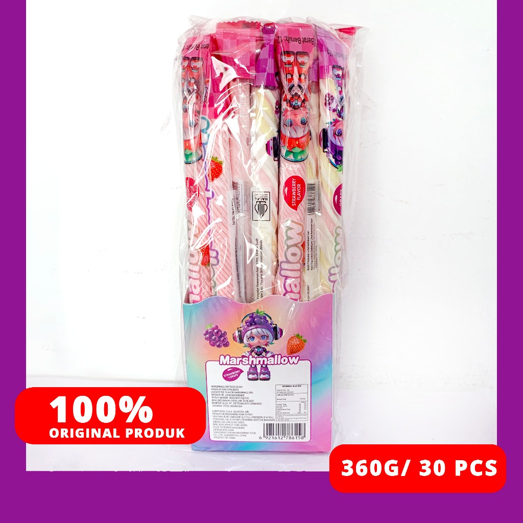 

MARSHMALLOW PANJANG RASA STRAWBERRY DAN ANGGUR CYBER GIRL 360 GRAM