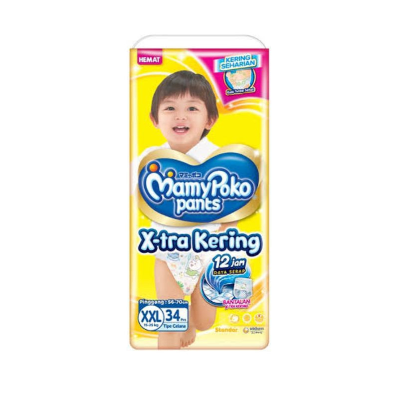 pampers mamypoko ekstra kering xxl 34