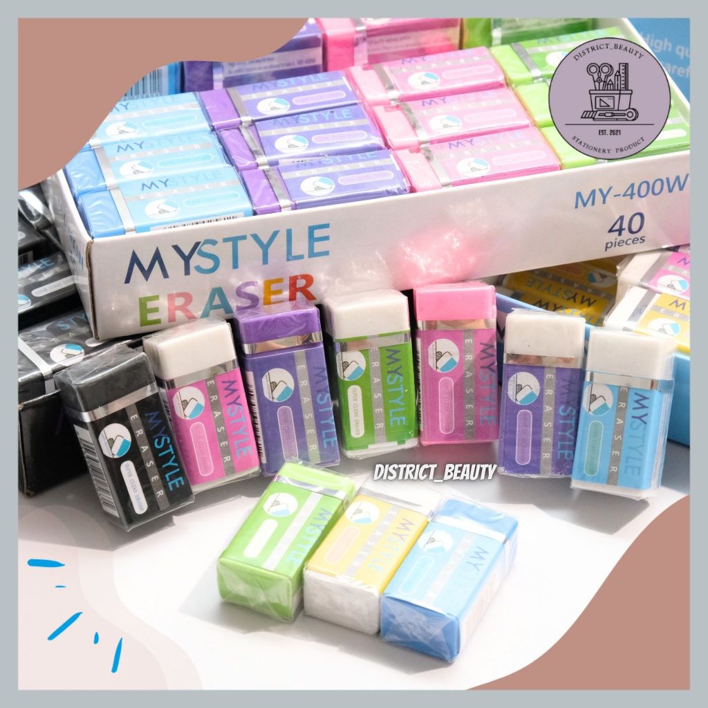 

PENGHAPUS PENSIL MYSTYLE ERASER PENGHAPUS BERSIH KOTAK MINI PENGHAPUS STIP ERASER HITAM PUTIH RAINBOW WARNA WARNI