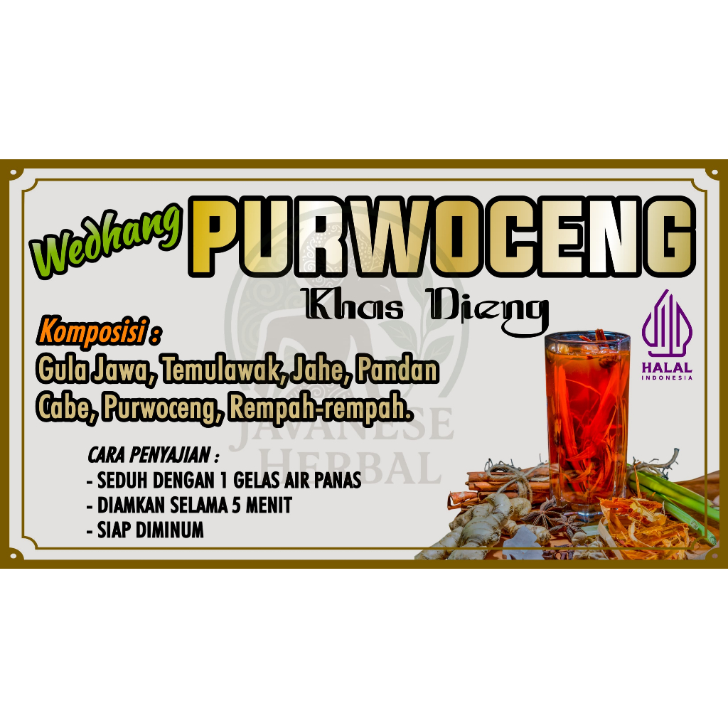 

Wedang Herbal Purwoceng Minuman Tradisional ( Jamu Kuat ) Penambah Stamina Khas Dieng