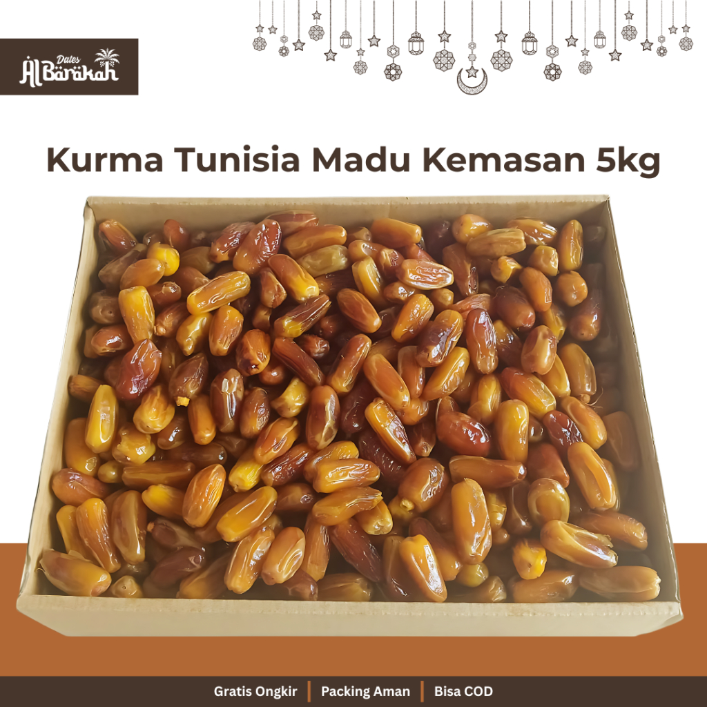 

Kurma Tunisia Madu Deglet Noor Kemasan 5Kg Premium Original Oleh Oleh Haji Al Barakah Dates