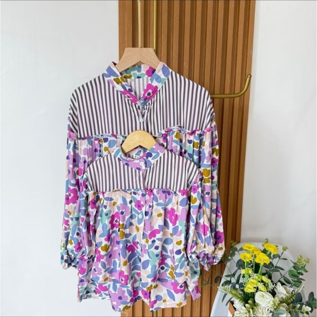Kalina Blouse Couple Ibu Dan Anak / Baju Couple Ibu Dan Anak Perempuan / Atasan Couple Mom Dan Kids 