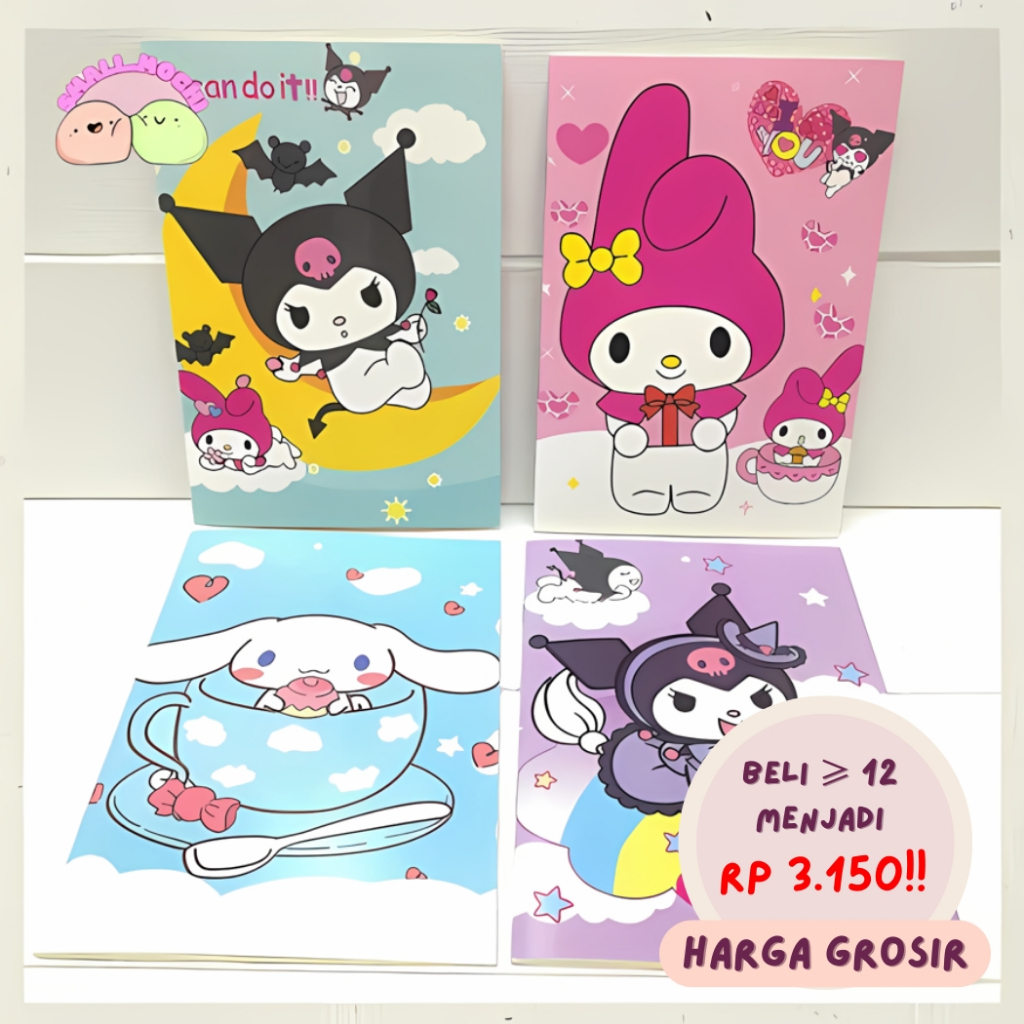 

1 Pcs Notebook Karakter Lucu Buku Catatan/ Buku Dairy Aesthetic Kertas A5 Best Seller MP29