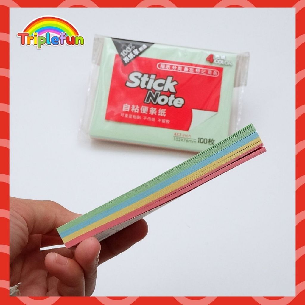 

Memo Stick Kertas Boshilang No.029 4x3 inch 100 sheet 4 Warna Warni Sticky Notes Kertas Ctatan Harian