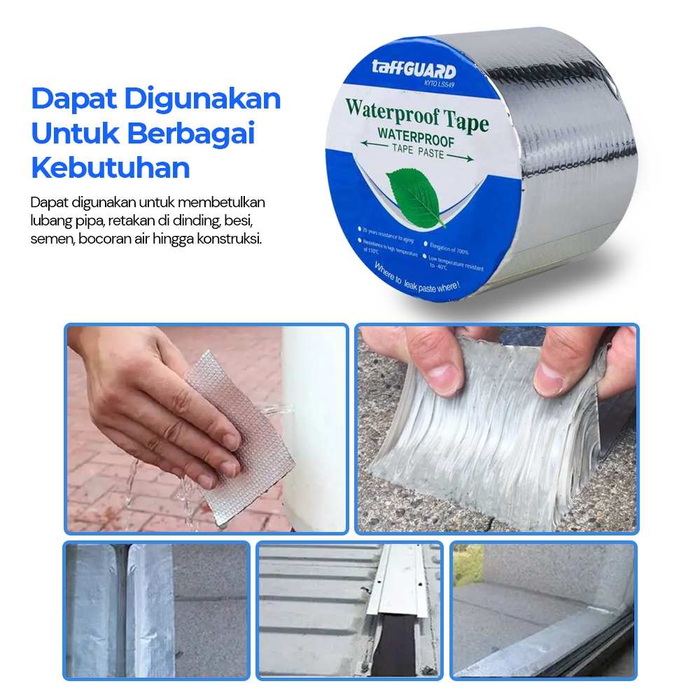 TaffGUARD KYTO Lakban Aluminium Foil Isolasi Atap Genteng Asbes Seng Waterproof Anti Bocor 0.8mm