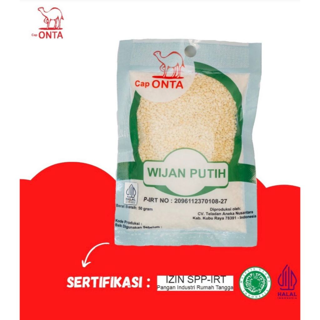 

WIJAN PUTIH// WIJEN PUTIH MERK ONTA 50 GRAM KEMASAN ASLI