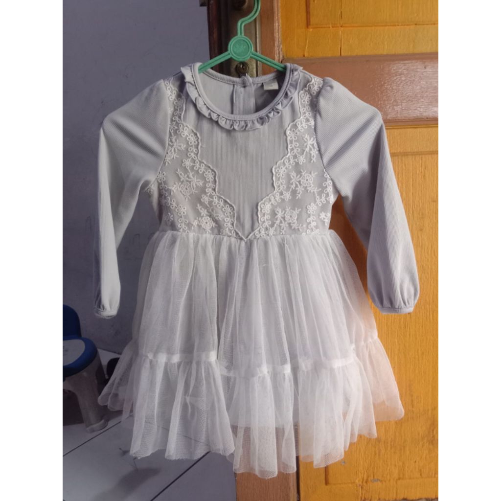dress dan gamis anak kembang tutu curlysue 2 tahun