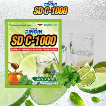 

Segar dingin SD C - 1000 Jeruk nipis kemasan sachet 7 gram x 1 renceng - 12 sachet