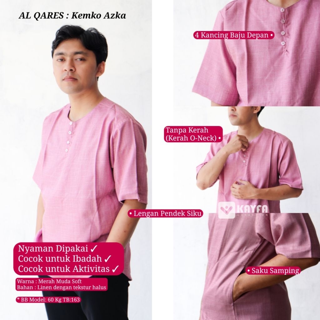 AL QARES Kemko Azka Koko Sylist Merah Muda by KAYFA COLLECTION